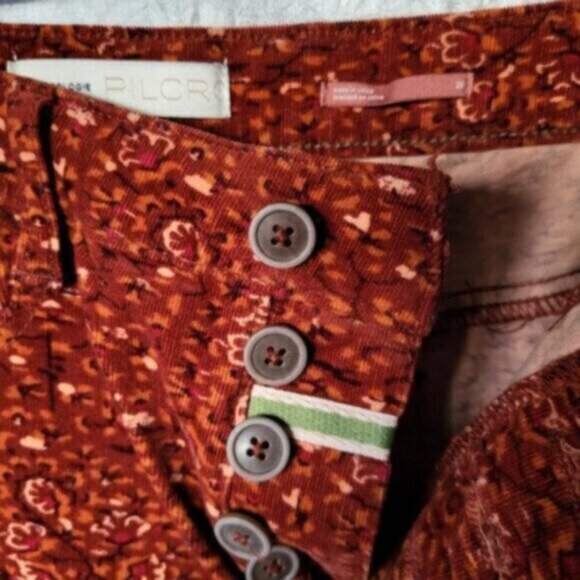 Pilcro by Anthropologie High Rise Skinny Button Fly Corduroy Pants NWT Sz 28 - Picture 6 of 10